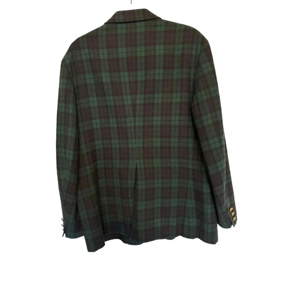 Vintage Pendleton mens Green & Blue 100% Virgin Wool Plaid Blazer Size 44 - Picture 7 of 8